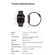 G93 New Smart Watch Men Women 1.85'' Square Screen Sports Waterproof BT Call Heart Rate Tracker Clock Men SmartWatch