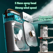 3 In 1 Fan AIr Conditioner Household Small Air Cooler LED Night Light Portable Humidifier Air Adjustment Fan Office Home Fan New - NR SMARTHUB