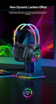 ONIKUMA X22 Gaming Headset RGB Dynamic Lighting Wired Over-Ear Headphones With Noise-Canceling Mic For PC PS4 Xbox PS5