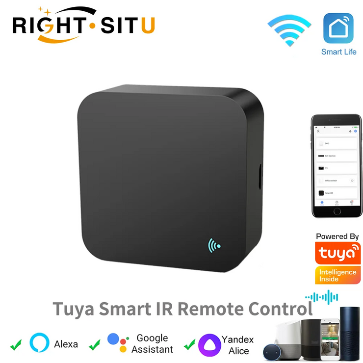 IR Remote Control Smart wifi Universal Infrared Tuya for smart home Control for TV DVD AUD AC Works with Amz Alexa Google Home