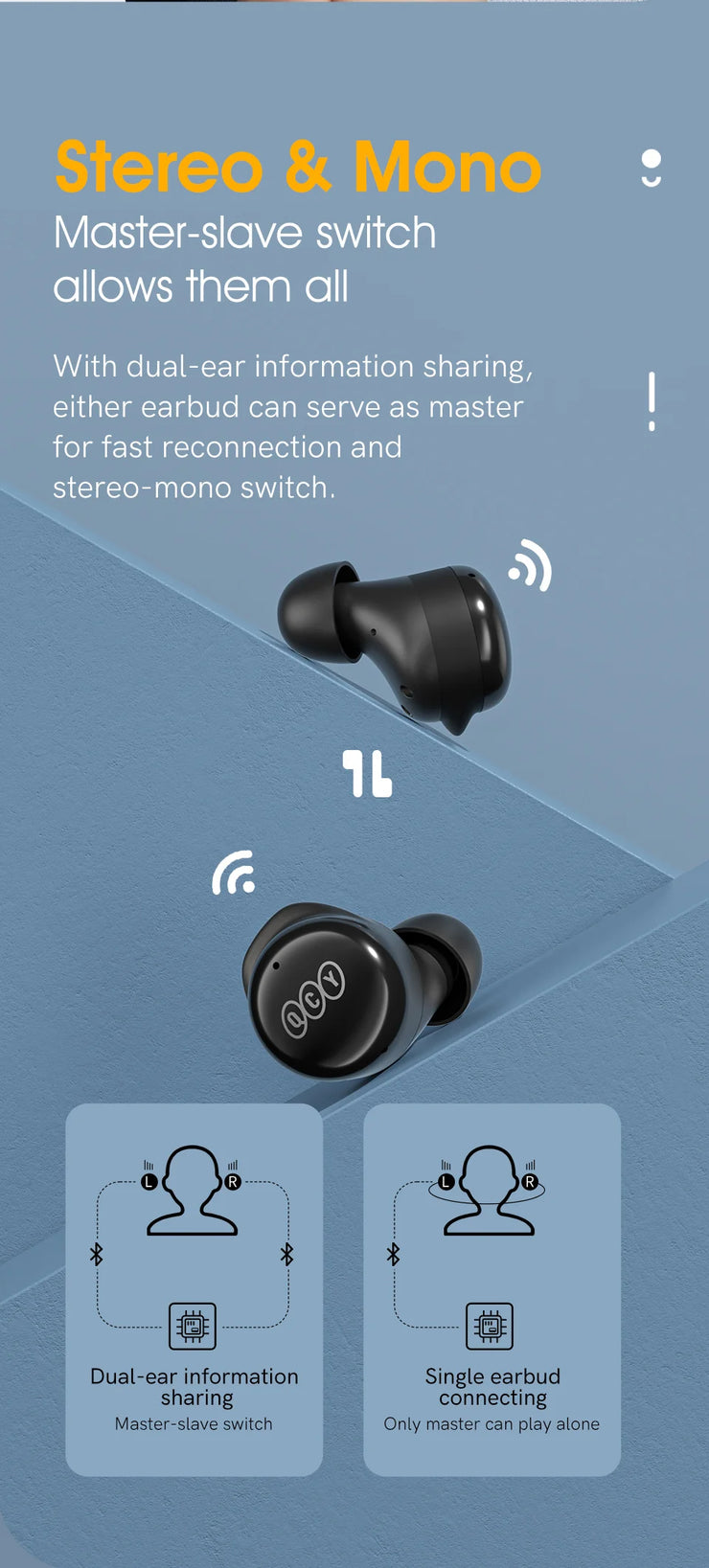 QCY T17 Earphone Bluetooth True Wireless Earbuds BT5.1 HIFI Headphone Touch Control Low Latency Mode ENC Earbud Long Standby 26H