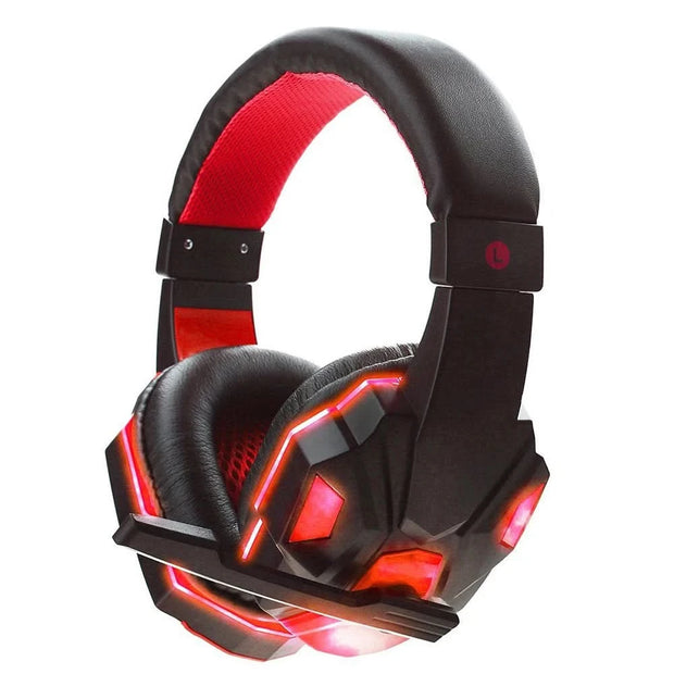 2021 New Gaming Headset Headphones With LED Light Mic Stereo Earphones Deep Bass For PC Computer Gamer Laptop Auriculares