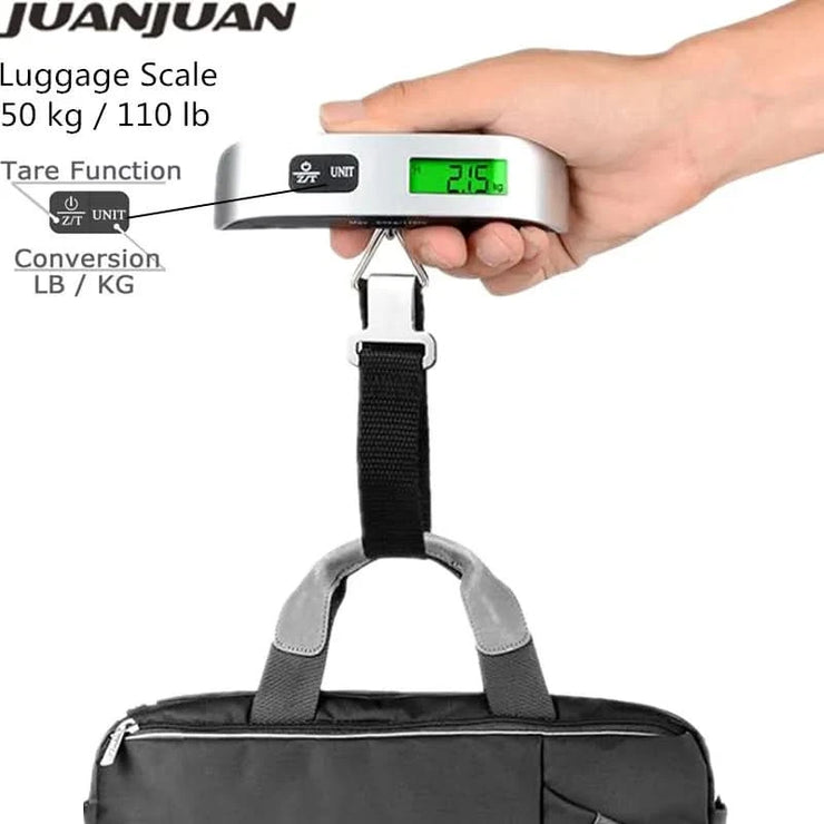 50kg Portable Hanging Scale Electronic Hand Luggage Scale Digital Display Suitcase 110lb Travel Baggage Bag Weighing Tools