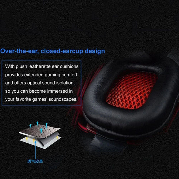 2021 New Gaming Headset Headphones With LED Light Mic Stereo Earphones Deep Bass For PC Computer Gamer Laptop Auriculares