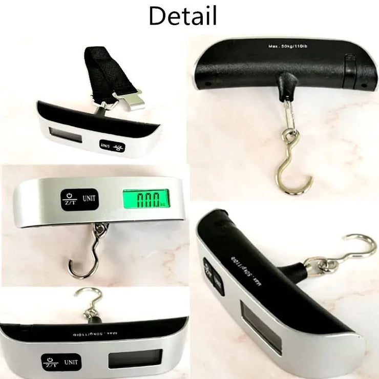 50kg Portable Hanging Scale Electronic Hand Luggage Scale Digital Display Suitcase 110lb Travel Baggage Bag Weighing Tools