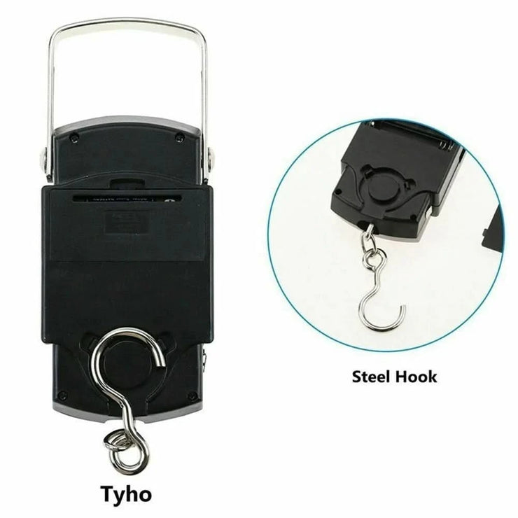 FLYSAND Mini Digital Scale 40kg X 10g for Fishing Luggage Travel Weighing Steelyard Hanging Electronic Hook Scale Fishing Tool