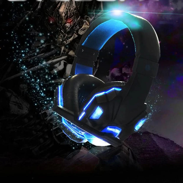 2021 New Gaming Headset Headphones With LED Light Mic Stereo Earphones Deep Bass For PC Computer Gamer Laptop Auriculares