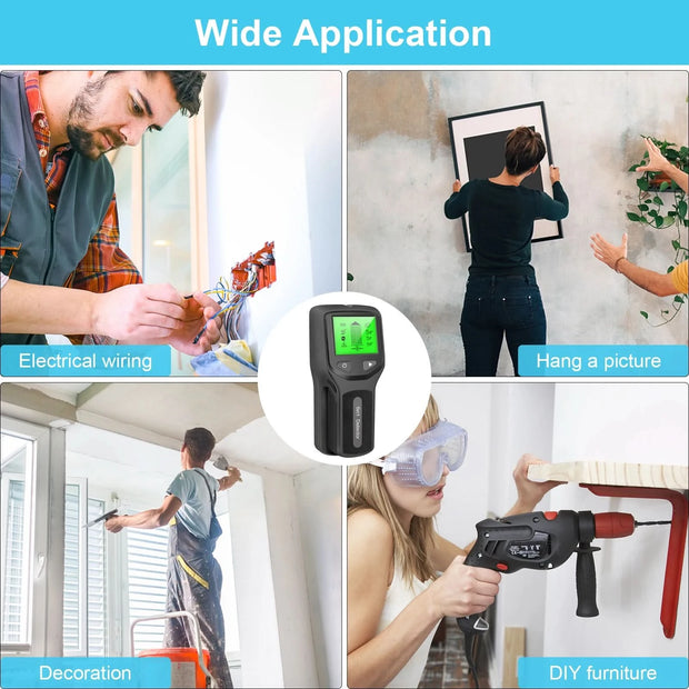 5 In 1 Metal Detector Wall Detector Wall Thickness Gauge Backlight Wall Stud Finder Electronic Wall Scanner Gold Finder