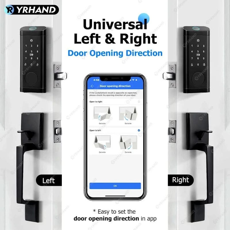 Smart Deadbolt Locks for Smart Home Alexa WiFi TTlock App Biometric Fingerprint keyless Entry Keypad door lock with Gateway