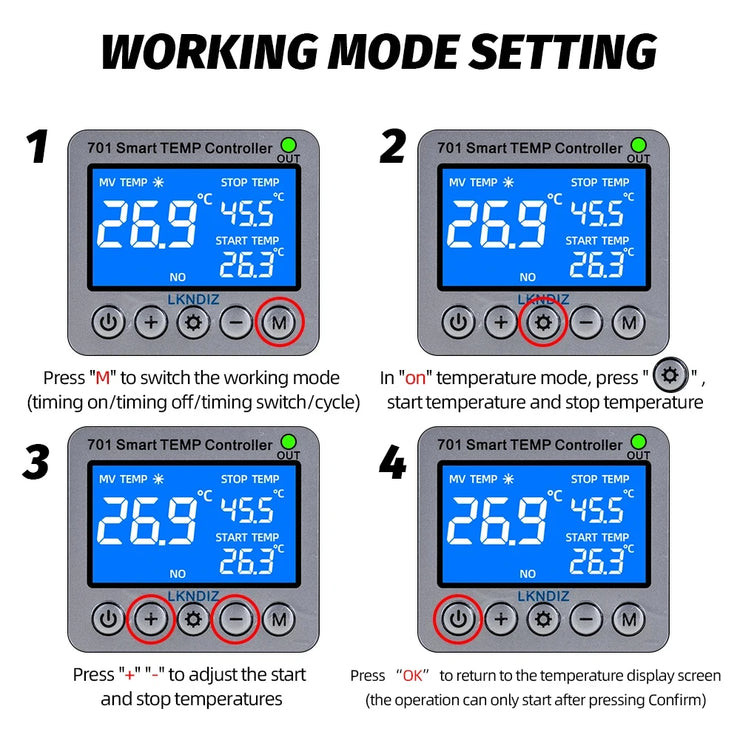 Temperature Smart WIFI  Controller Constant Thermostat Control Timing Control Switch Cycle Control Multiple Sensor Head Option