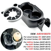 For Mercedes Smart Fortwo 451 450 1998-2015 Car Drinks Holder Cup Mount Center Console Double Cup Holder A4518100370