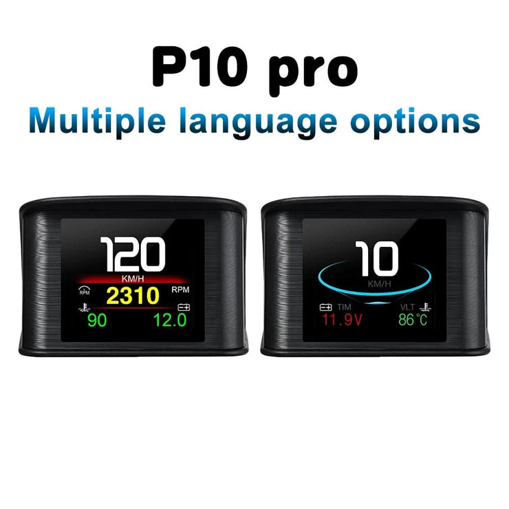 P10 Pro for HUD OBD2 Head Up Display HUD On Board Computer Digital Speedometer With Russia Language Auto Electronic Accessories