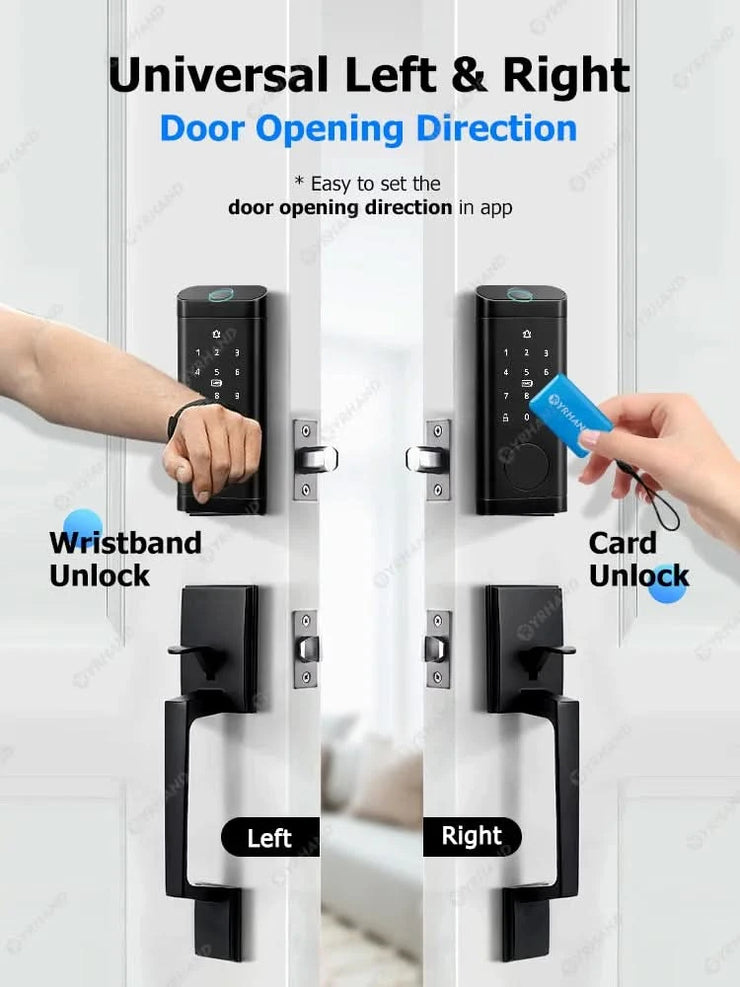 Smart Deadbolt Locks for Smart Home Alexa WiFi TTlock App Biometric Fingerprint keyless Entry Keypad door lock with Gateway