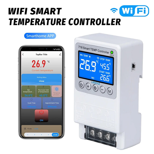 Temperature Smart WIFI  Controller Constant Thermostat Control Timing Control Switch Cycle Control Multiple Sensor Head Option