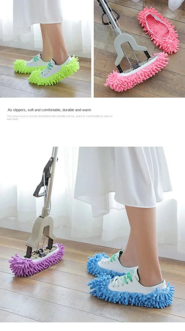 5 Sets Floor Dust Cleaning Slippers Shoes Cleaning Cloth Lazy Mopping Shoes Home Floor Cleaning Microfiber Cloth Cleaning Shoes