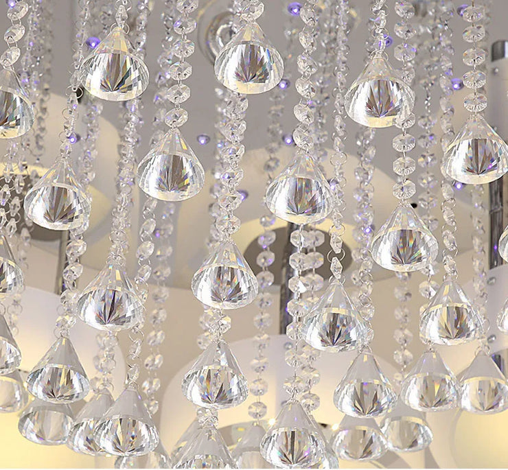 Multi-head crystal ceiling lamp modern living room luxury bedroom study chandelier LED smart restaurant interior decoration ligh