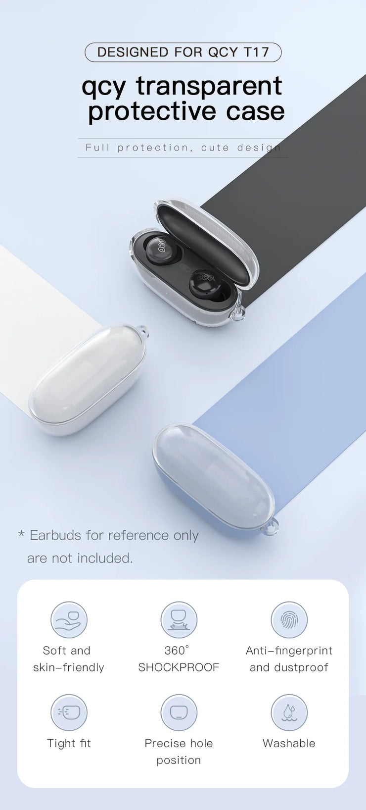 QCY T17 Earphone Bluetooth True Wireless Earbuds BT5.1 HIFI Headphone Touch Control Low Latency Mode ENC Earbud Long Standby 26H