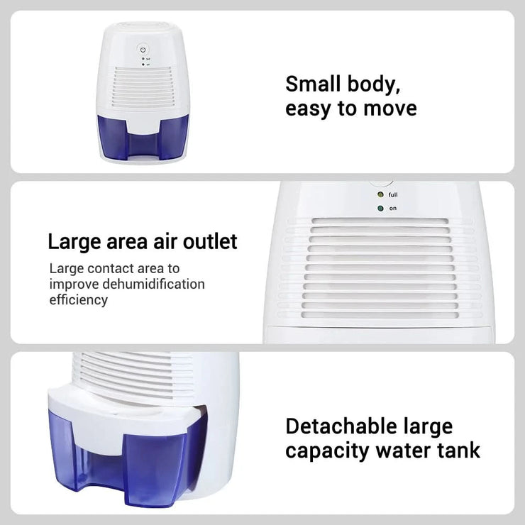 500ml Small Dehumidifiers Moisture Absorbers Air Dryer Compact Portable Electric Dehumidifier for Home Basement Household