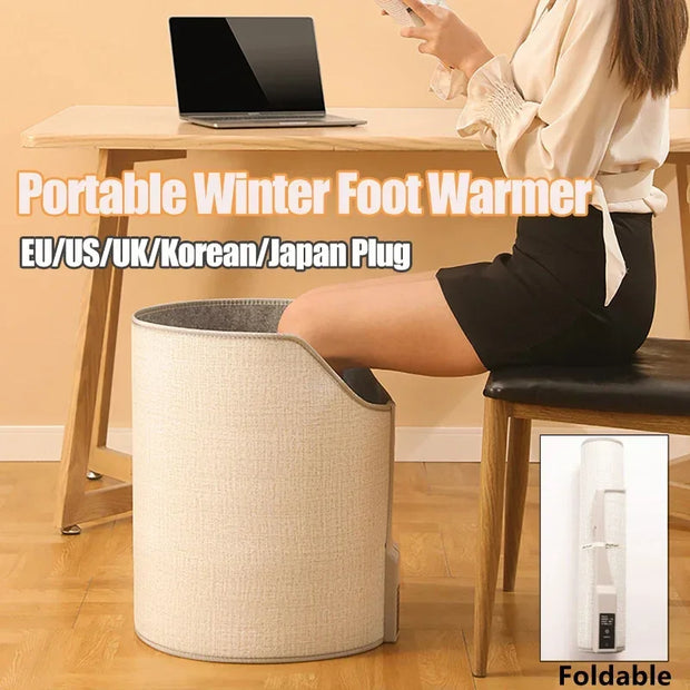 Folding Electric Heater Portable Winter Foot Warmer Leg Warmer Adjustable Thermostat For Home Office Under Desk Winter Cushio