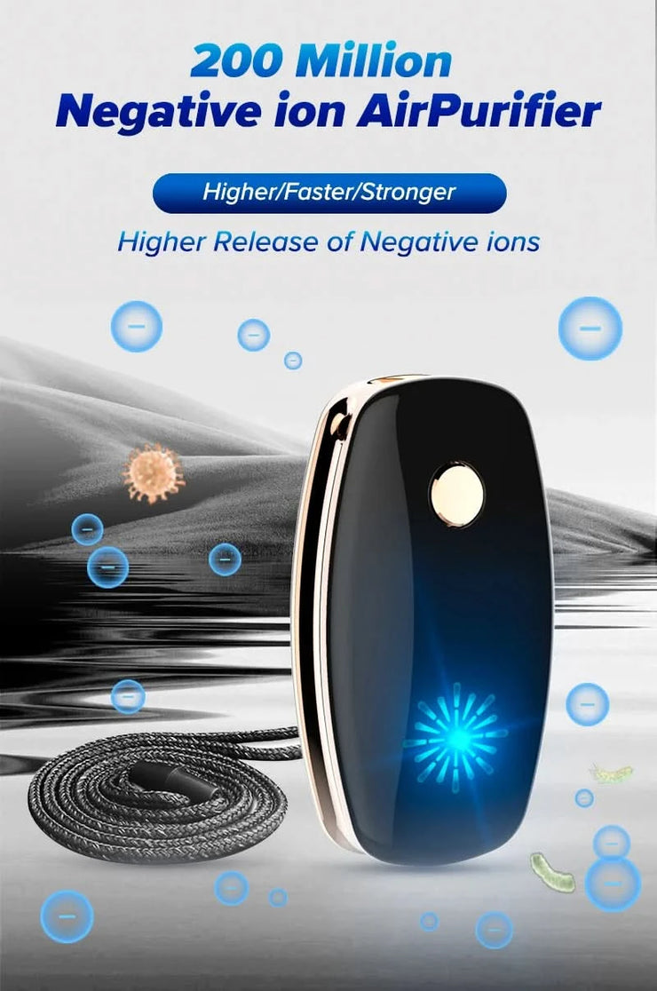 New Necklace Type Air Purifier Mini Portable Air Cleaner Eliminate Smog Formaldehyde USB Rechargeable Negative Lon Generator