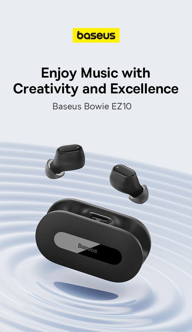 Baseus Bowie EZ10 TWS Earphone Bluetooth 5.3 Wireless Headphone Fast Charge Mini in Ear Earbuds Sports Headset 0.06s Low Latency