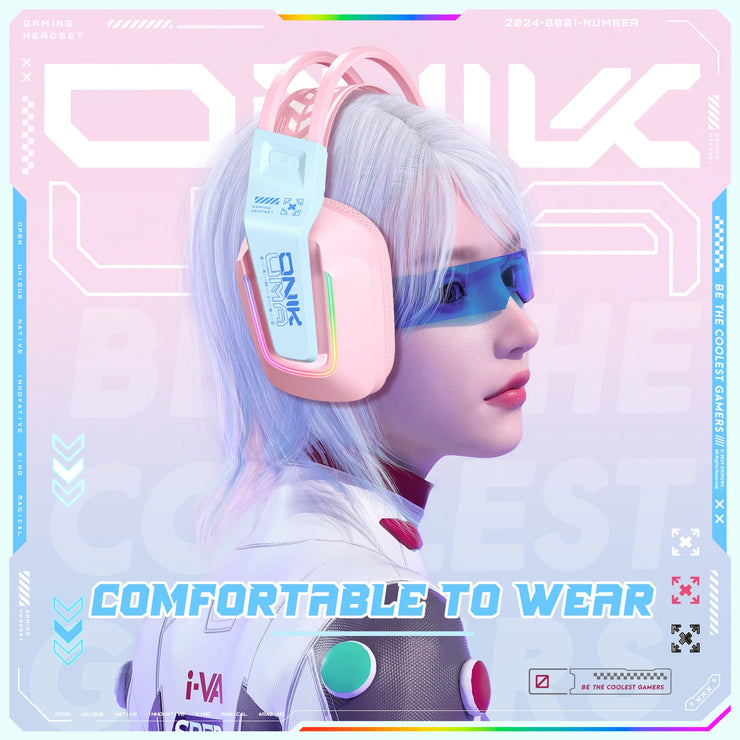 ONIKUMA X13 Gaming Headset Immersive audio with noise-cancelling microphone, RGB lights and soft memory ear cups