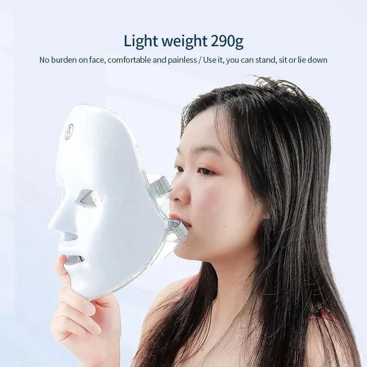 Wireless LED Face Mask Red Light Photon Therapy Anti-Aging Anti Wrinkle Acne Removal 7 Color Facial Mask Skin Care Beauty Device
