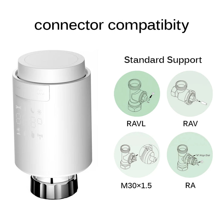 Tuya WiFi Smart Radiator Actuator TRV Programmable Thermostatic Radiator Valve App Remote Temperature Controller Support Alexa