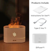 Air Humidifier Essential Oils Aroma Diffuser Creative Flame Humidifier Home Ultrasonic Cool Mist Realistic Fireplace Night Light