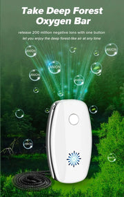 New Necklace Type Air Purifier Mini Portable Air Cleaner Eliminate Smog Formaldehyde USB Rechargeable Negative Lon Generator
