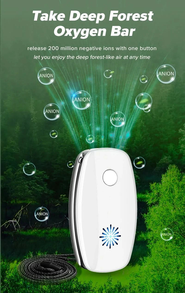 New Necklace Type Air Purifier Mini Portable Air Cleaner Eliminate Smog Formaldehyde USB Rechargeable Negative Lon Generator