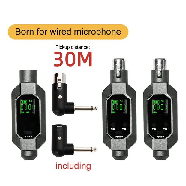 Wireless Microphone Converter XLR Transmitter and Receiver Microphone Wireless System for Dynamic Microphone for wired Mic