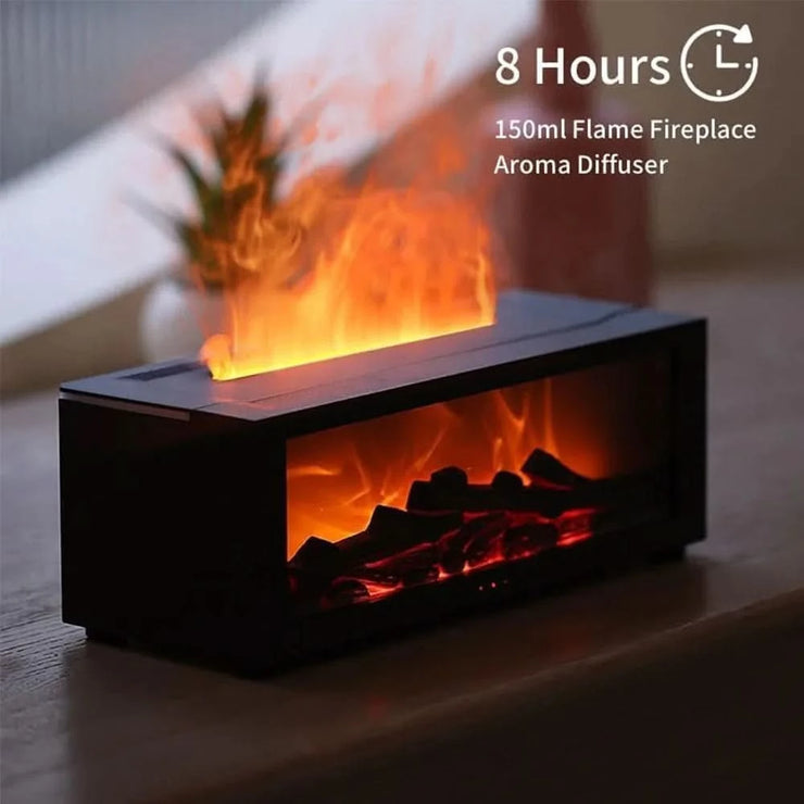 Air Humidifier Essential Oils Aroma Diffuser Creative Flame Humidifier Home Ultrasonic Cool Mist Realistic Fireplace Night Light