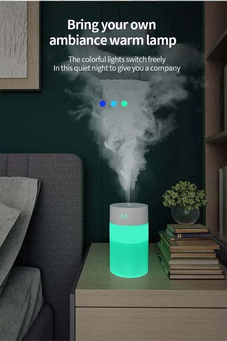 Air Humidifier Ultrasonic Mini Aromatherapy Diffuser Portable Sprayer USB Essential Oil Atomizer LED Lamp for Home Car