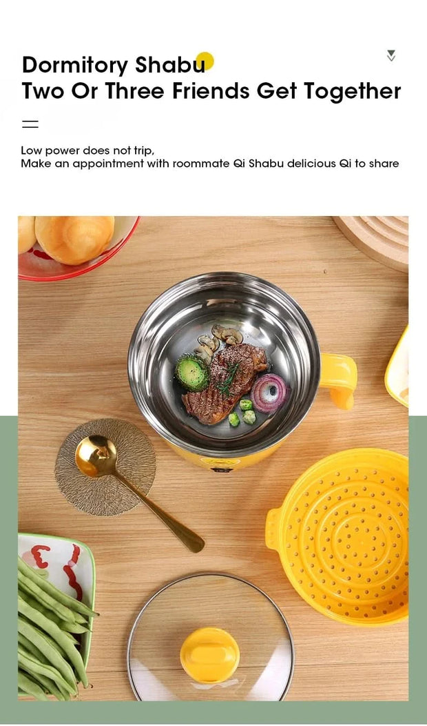 Home Mini Rice Cooker Multi Functional Baby Food Cooking Pot Hot Pot 1-3 Person Electric Cooker Home Kitchen Travel Dormitory