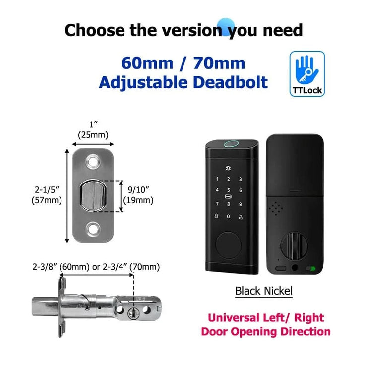 Smart Deadbolt Locks for Smart Home Alexa WiFi TTlock App Biometric Fingerprint keyless Entry Keypad door lock with Gateway