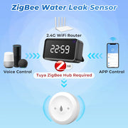 Tuya Smart for Zigbee Water Sensor Flood Water Leakage Detector App Remote Monitoring Support Home Assistant Zigbee2mqtt