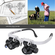 Magnifying Glasses 8X 15X 23X Magnifier LED Headband Glass Eye Magnifier Repair Tool Watchmaking Tools Coin Stamp Jewelry Loupe