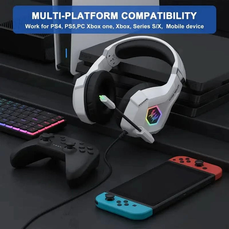 Gaming Headset Wired Headphones With Microphone Stereo Earphones Deep Bass For PC Computer Gamer Laptop Music wired Earphones