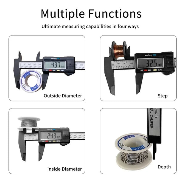 150mm 100mm Electronic Digital Caliper Carbon Fiber Dial Vernier Caliper Gauge Micrometer Measuring Tool Digital Ruler