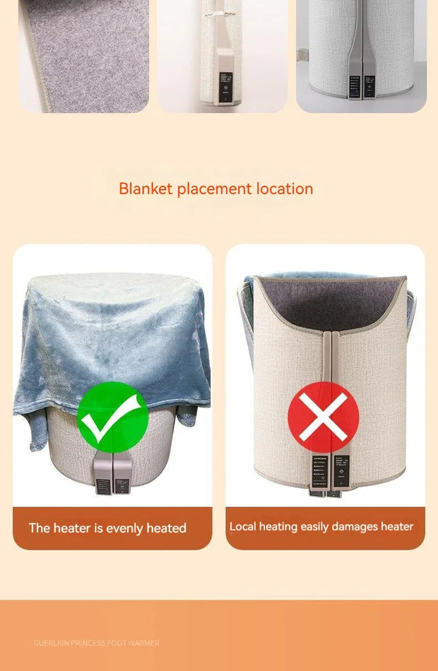 Portable Winter Cushion Folding Electric Heater Comfortable 165W Adjustable Electric Leg Heater Warmer Home Office Feet Warm