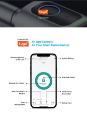 RAYKUBE S1 Tuya BLE TT Lock Smart Electronic Door Lock with DIY Cylinder Core Fingerprint APP Keys IC Card Unlock for Home Hotel