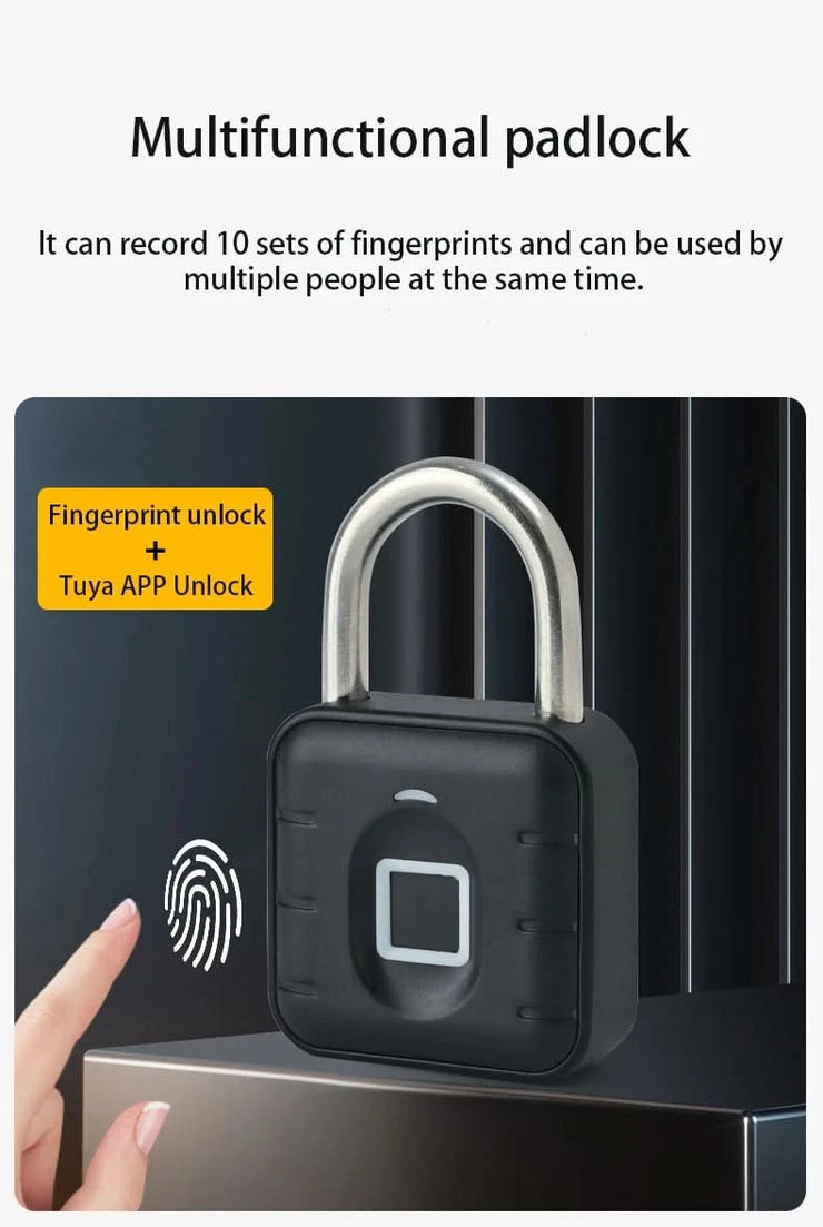 Electronic Lock Tuya Bluetooth Fingerprint Padlock Digital Luggage Lock APP Temporary Password Remotely IP67 Decompression Toys