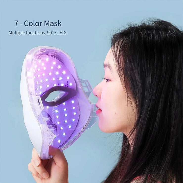 Wireless LED Face Mask Red Light Photon Therapy Anti-Aging Anti Wrinkle Acne Removal 7 Color Facial Mask Skin Care Beauty Device