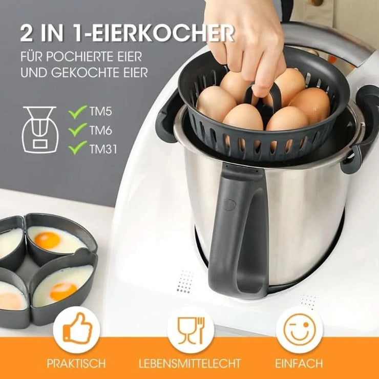 ملحقات طهي المطبخ، أدوات سلق البيض لـ Thermomix TM5 TM6 TM31، أدوات طهي، رف لغلي البيض، قالب أواني، سلة بخار