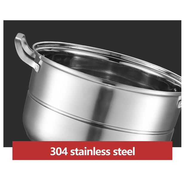 5 Tier Stainless Steel Steamer Cookware Steam Pot Food Cooker Pot +Lid  for Induction and Gas Cooker Kitcken