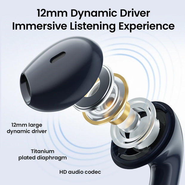 HAYLOU X1 2023 TWS Bluetooth Earphone BT5.3 Wireless Headset Metallic Case 12mm Dynamic Driver 24H Battery Life Sports Earbuds