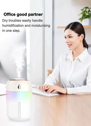 Clearance_Mini USB Portable Air Humidifier, Aroma Diffuser, LED Cool Light, Mist for Room, Home, Car, Plant Purifier, 330ml ﻿_Co