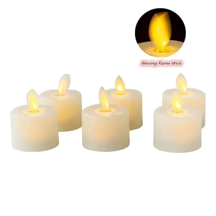 4 or 6 Flameless Moving Wick Candles With Remote Control Realistic Christmas Church Wedding Fake Electronic Candle LED Wedding
