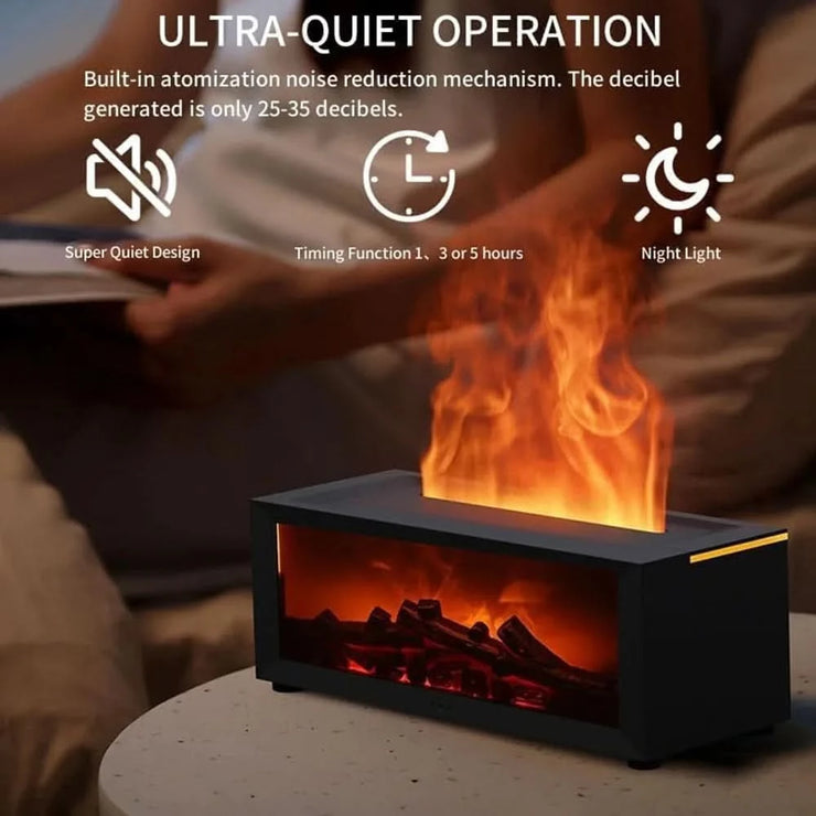 Air Humidifier Essential Oils Aroma Diffuser Creative Flame Humidifier Home Ultrasonic Cool Mist Realistic Fireplace Night Light